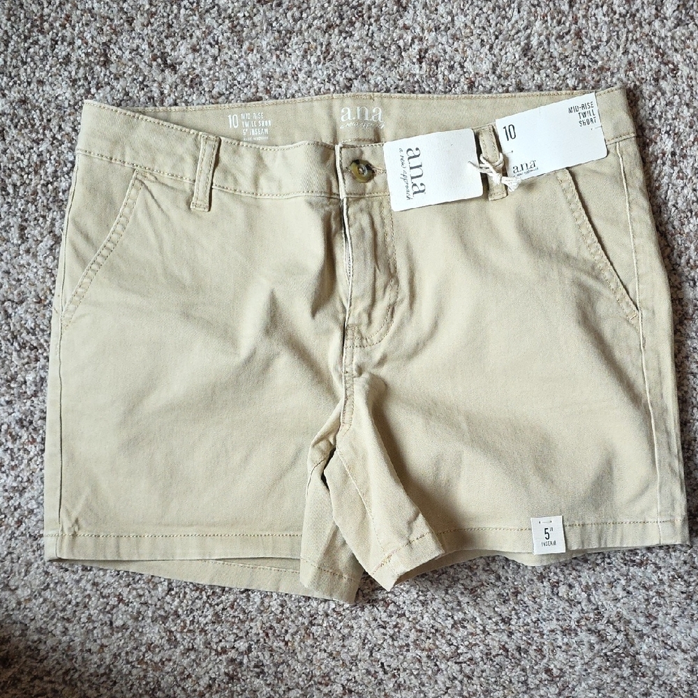 a.n.a Tan Bermuda Shorts Cotton Blend Casual